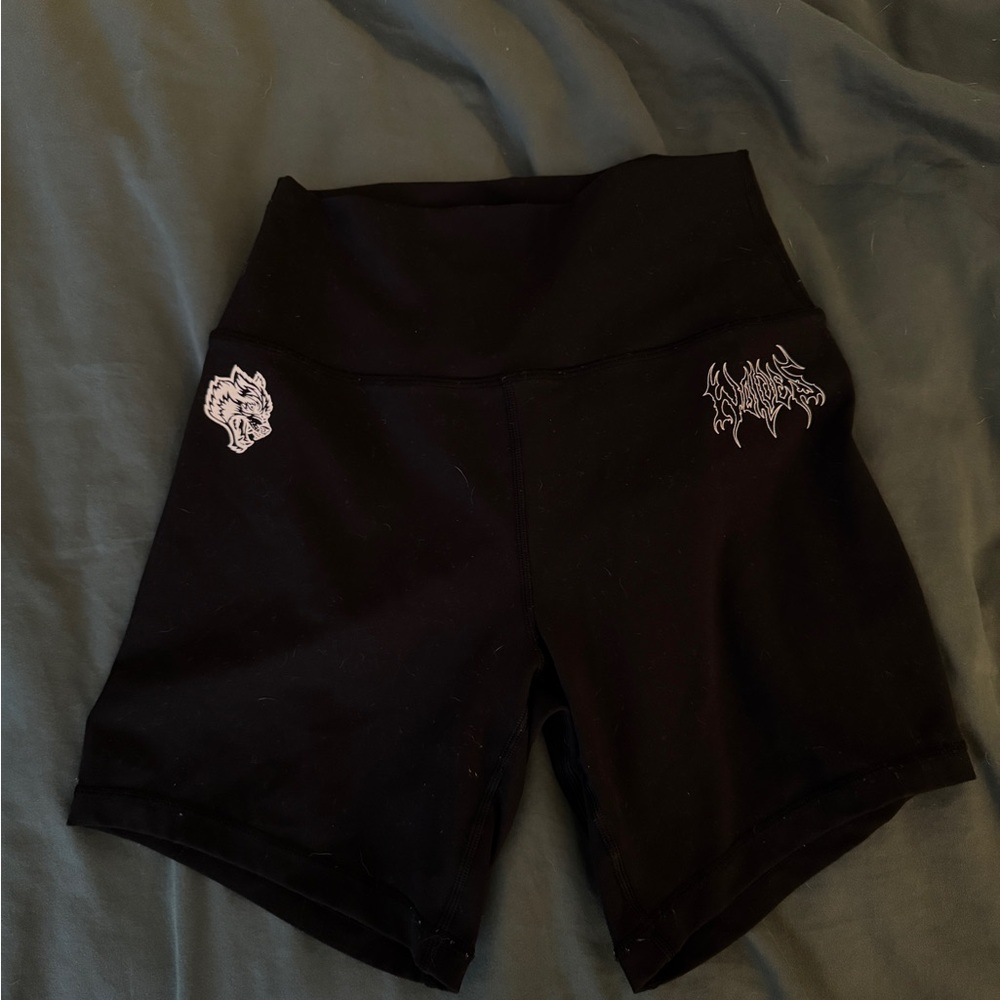 Darc Sport Black Bike Shorts with Wolf Design